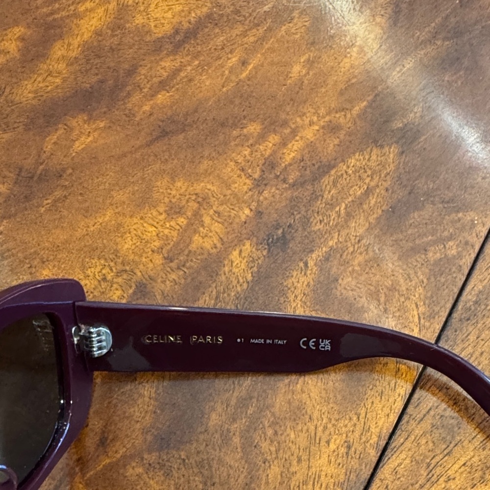 Celine Triomphe Acetate Butterfly Bordeux Women's Sunglasses with Logo - Picture 13 of 16